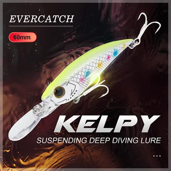 Evercatch Kelpy 5g/60mm minnow shad suspendarea scufundări adânc crankbaits rattlin jerkbait plutitoare, pescuit momeli pentru bass, stiuca