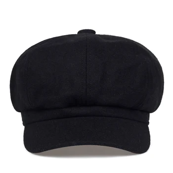 2019 solid de culoare moda bereta de toamnă și de iarnă în aer liber vânt cald pălărie bărbați și femei universal pălării de lână hip hop wild capac