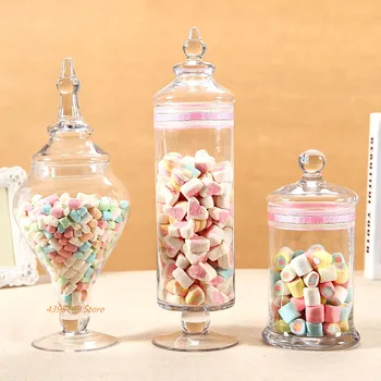 Sticlă transparentă bomboane borcan Europene plumb sticlă rezervor de depozitare a alimentelor borcan desert nunta decor sticla de stocare