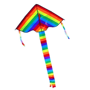 Transport gratuit de înaltă calitate rainbow zmeu 2 buc/lot cu care zboară instrumente de Distracție în aer liber de Sport zmeu Fabrica Copil Triunghi de Culoare Zmeu