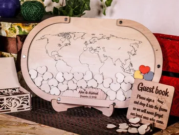 Harta lumii nunta carte de oaspeti alternative de lemn, Harta Lumii în cartea de oaspeți alternative, pardoseală de Lemn carte de oaspeti pentru oaspeți,