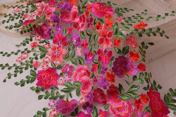 100x135cm franceză Net Dantela Tesatura din africa dantela tesatura cu broderie flori plasă de tul net fire diy rochie de dantelă tesatura