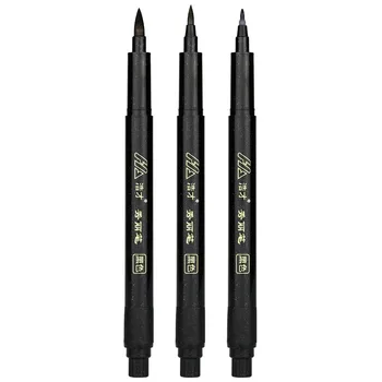 3 Negru Caligrafie Chineză Perie Stilou Mână Japoneză Litere De Scris, De Desen, Pictura Practică Birou Școală De Artă Singnature Pen