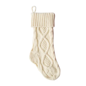 Ciorapi de crăciun agățat ornamente tricotate din lână pungi de bomboane în formă de diamant cadou de Crăciun saci de 37cm