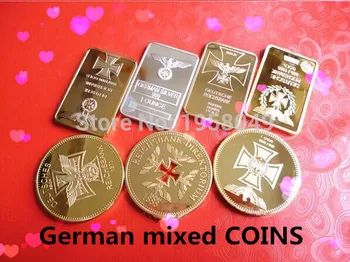 WW2 germania colecție de monede set ! 7 buc placat cu AUR germană colecție de monede set transport gratuit