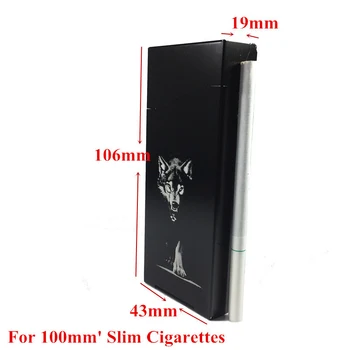Regele Lup Gravura Laser 100mm Slim tabachera din Aliaj de Aluminiu Ultra Subțire de Țigară, Cutii de Buzunar Accesorii de Fumat