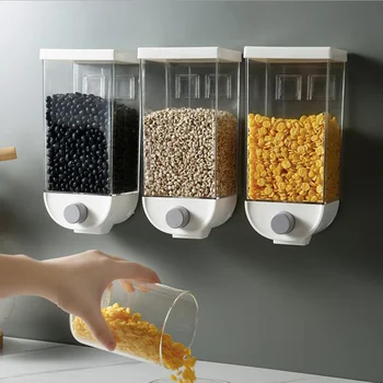 Wonderlife Mare de orez de fasole plastic sigilate rezervor de perete bucatarie-montat cutie de depozitare gratuit pumni de cereale rezervor rezervor de stocare cereale