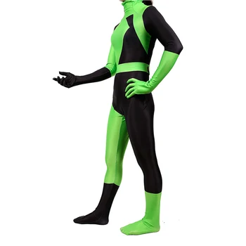 2019 Nou Stil de Cosplay Amuzant personaj Negativ Super-Kim possible Shego Purim Petrecere de Halloween Zentai Salopete Shego Rol Costum