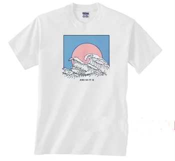HahayuleAnd Deci Este un Val al Oceanului Estetice T-Shirt Femei Tumblr ' 90 Moda Tricou Alb Drăguț de Vară Topuri