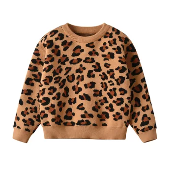 PatPat 2020 Nou Primăvara și Toamna Elegante Leopard de Imprimare Pulover Copii Băiat și Fată Pulovere Baby Girl Moda Haine