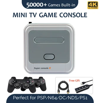 Super Consola X Retro Consola de jocuri Pentru PS1/N64/DC/NDS 50+ Emulatoare 50000+ Jocuri 4K HDMI compatibil cu Wifi TV Jucatori de jocuri Video