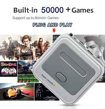 Super Consola X Retro Consola de jocuri Pentru PS1/N64/DC/NDS 50+ Emulatoare 50000+ Jocuri 4K HDMI compatibil cu Wifi TV Jucatori de jocuri Video
