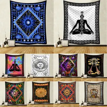 Art Mandala Tapiserie Indian Agățat De Perete Plaja Boem, Hippie Covor De Perete Psihedelice Tapiz Vrăjitorie Perete Pânză Tapiserii