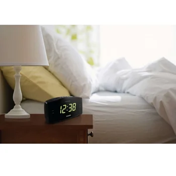 Philips AJ3400 - Radio ceas cu alarmă cu LED-uri de mare display, Radio FM, alarmă Dublă, repet, de Culoare neagra