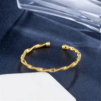 WQQCR NOU hot nou moda reglabil aur 18 K mat Bilezik deschide brățară de bijuterii cadou doamnelor doamnelor brățară