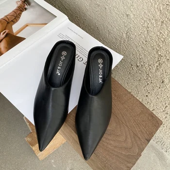 NIUFUNI Snake Print Catâri Pantofi de Moda a Subliniat Toe Femei Papuci de Înaltă Calitate Doamnelor Sandale cu Toc mic, Pantofi Pentru Femei Slide-uri