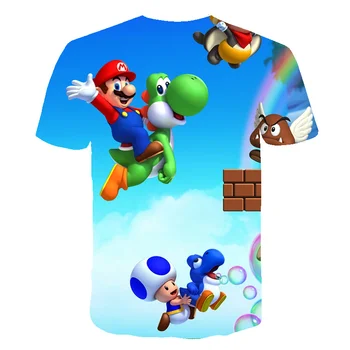 2021Hot Copii Mario Bros Număr de Imprimare tricou Baieti/Fete Fericit Ziua de nastere Cadou Numărul Haine Copii Desene animate Amuzant T-shirt 4T-14T