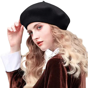 2021 Doamna Primăvară de Iarnă Bereta Femei Pălărie de Epocă franceză Beretă de Lână Capac pentru Copii de sex Feminin de Lux de Culoare Solidă Elegant Cald Capota MZ050