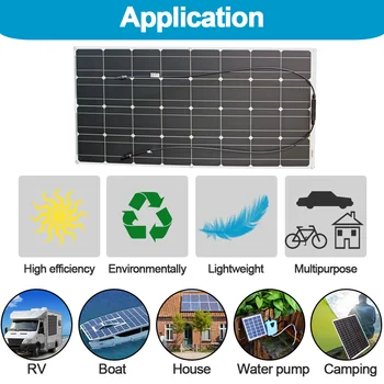Flexibil 12v 300w panou solar monocrystallin sistem home kit complet off-grid 24v 200w300W utilizate în rv auto 12V de încărcare a bateriei