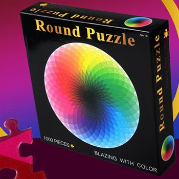 1000 buc/set Colorat Curcubeu Rotund Geometrice Fotografie Puzzle pentru Adulți Copii DIY de Învățământ Reduce Stresul Jucărie Puzzle de Hârtie