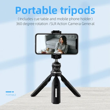 TELESIN Extensibila Mini Trepied Telefon Clip de 360 de Grade Mingea Cu Capul Rece Pantof Vlog Trepied pentru GoPro Camera iPhone Android DSLR