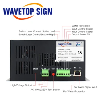 WaveTopSign 100W CO2 Laser Sursă de Alimentare HY-TA100 de CO2 cu Laser Gravură și Tăiere Masina de Garanție de Lungă