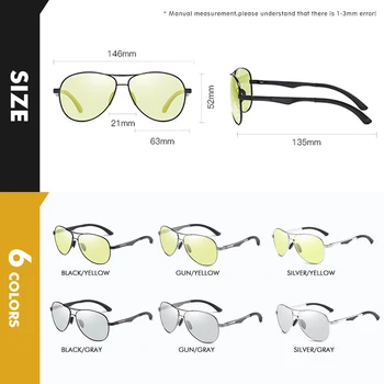 2020 Aviației de Conducere Fotocromatică ochelari de Soare pentru Barbati Ochelari Polarizati pentru Femei Zi de Viziune de Noapte Driver UV400 Ochelari de zonnebril heren