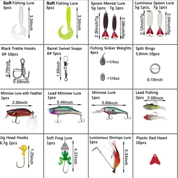 58Pcs/Cutie Pescuit Nada Kit Inclusiv Hard Momeală Artificială Lingura Crank Bait Walleye Cârlige Pivotează Sinker Pentru Unelte de Pescuit Aborda