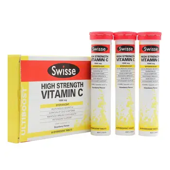 Swisse de Înaltă Rezistență Vitamina C 60 Tablete Efervescente a Sprijini Funcția Imunitară a Reduce severitatea Sanatatea Pielii antioxidant
