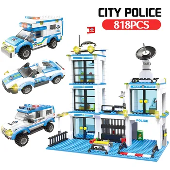 Anti-Terorism Secția De Poliție + Police Model Blocuri Compatibil Oraș Clădire Tehnice Set Cadou O Jucarie Pentru Copii