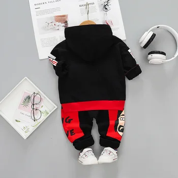 Toamna Copii Haine Casual Costume baietel Fete de Moda HoodiesT Tricou Desene animate Pantaloni 2 buc/seturi de Copii pentru Sugari din Bumbac Sport