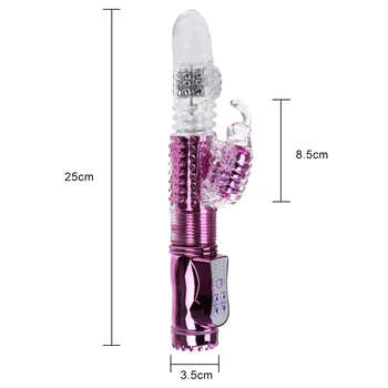 VATINE Fluture Vibrator Telescopice Rotative Șirag de mărgele Tije Dual Vibration Bagheta Penis artificial Jucarii Sexuale pentru Femei USB Reîncărcabilă