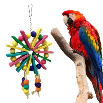 Păsări Jucarii Papagal Colorat Mesteca Muscatura de Urcare Papagal de Jucarie Scara din Lemn Roata Jucării Suspendate Colivie Accesorii speelgoed