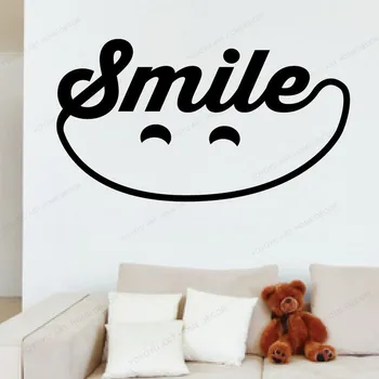Zâmbet de Perete Decal stomatologice autocolant de perete de vinil cabinet Stomatologic fereastră perete amovibil artă murală HJ720