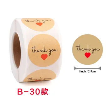 500pcs Kraft Rundă de Etichetă pentru împachetare Dragoste Autocolant Florale Multumesc Autocolante pentru Petrecerea de Nunta Bijuterii Caseta de Decor Handmade