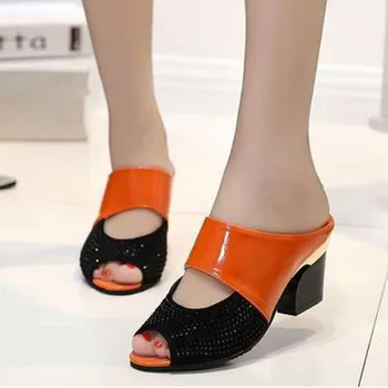 Cresfimix femei de moda dulce negru și roșu de culoare multi peep toe cu toc sandale doamna clasic din piele pu sandale de vara h6127