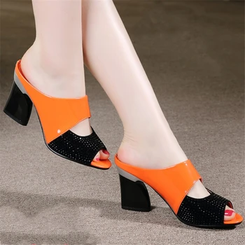 Cresfimix femei de moda dulce negru și roșu de culoare multi peep toe cu toc sandale doamna clasic din piele pu sandale de vara h6127