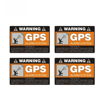 4 X Avertizare Autocolant Auto GPS Sistem de Alarma Decal Creative Decalcomanii de protecție Solară rezistent la apa Autocolante pentru Auto Motociclete PVC,8 cm*5 cm