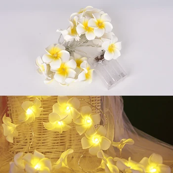 DIY Creative Frangipani LED Șir de Lumini, Baterie AA Florale Vacanta de Iluminat, Eveniment Petrecere Ghirlanda Decor,Decorare Dormitor