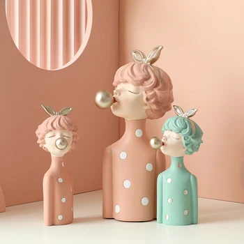 Bubble Fată Modernă, Tânără Fată Dulce figurine de Rasina de Artă Nunta, Ziua de nastere Acasa, Accesorii Decor de Basm Darul de sus de masă cu decor