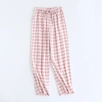 Noul Cuplu Zăbrele Pantaloni de Pijama Bărbați și Femei de Vara de Bumbac Subtire, Pantaloni Casual, Pantaloni Acasă Sleepwear Carouri Pantaloni de Pijama
