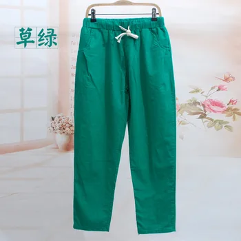 2020 Lenjerie de pat din Bumbac Pantaloni Sudoare de Vară Casual pentru Femei Primavara Pantaloni Plus Dimensiune Glezna Lungime Pantaloni Largi Picior Drept Pantaloni Solide