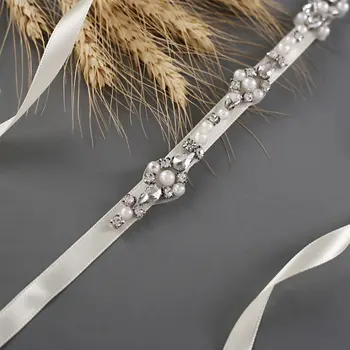 Boutique Stras Pearl Conservatie Talie pentru Mireasa Rochie de Mireasa Cristal Curea Arc Cu Panglici de Satin Sash Brâu