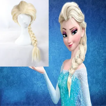 Cosplay Peruca Papusa de desene animate Frozen Elsa Anna Printesa Zapezii Papusi Accesorii Anime cu Părul Blond pentru copii cadouri