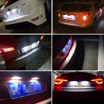 2 buc Auto Canbus LED Numar inmatriculare Lumini pentru Ford Fiesta Fusion 2007 2008 2010 2012 2013 2016 2017 6500K Alb