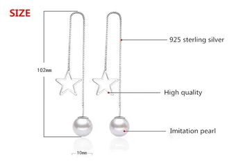 Argint 925 NEW sosire little star perla doamnelor lung cercei stud pentru femei bijuterii picătură de transport maritim ieftin