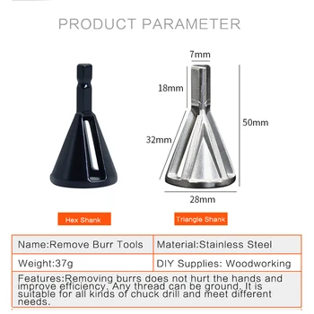 Hex Triunghi Cuțit din Oțel Inoxidabil Elimina Bavuri Instrumente pentru Burghiu Lemn de Foraj Debavurare Externe Chamfer Instrument pentru prelucrarea Lemnului