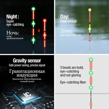 Gravity Senzor Inteligent de Pescuit de Lumină Led Float 5in1 Set Musca Aminti în mod Automat Stralucitoare Electric de Pescuit Colac Cu Baterii
