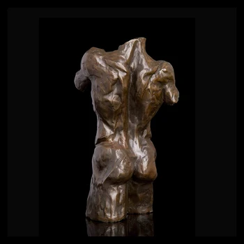 ArtsHom DS-598 Bronz Nud Om Bust de Statuie Umană Cadru Sculptura Modernă Alamă de sex Masculin Portbagaj Figurina Galeria de Artă Decor Acasă
