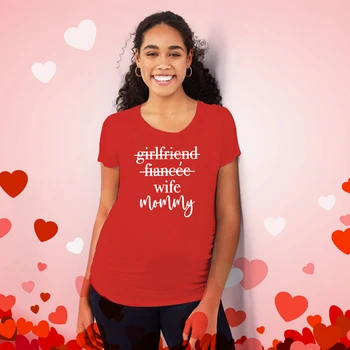 Valentine ' s insarcinata t-shirt, de Iubita, Logodnica, Soția Mami T-Shirt Iubita Mama Cadou Tricou Anunțul Sarcinii Mama Tricouri